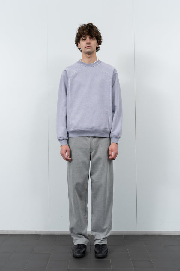 Lady White Co. HEAVY GUSSET CREWNECK - LILAC GREY