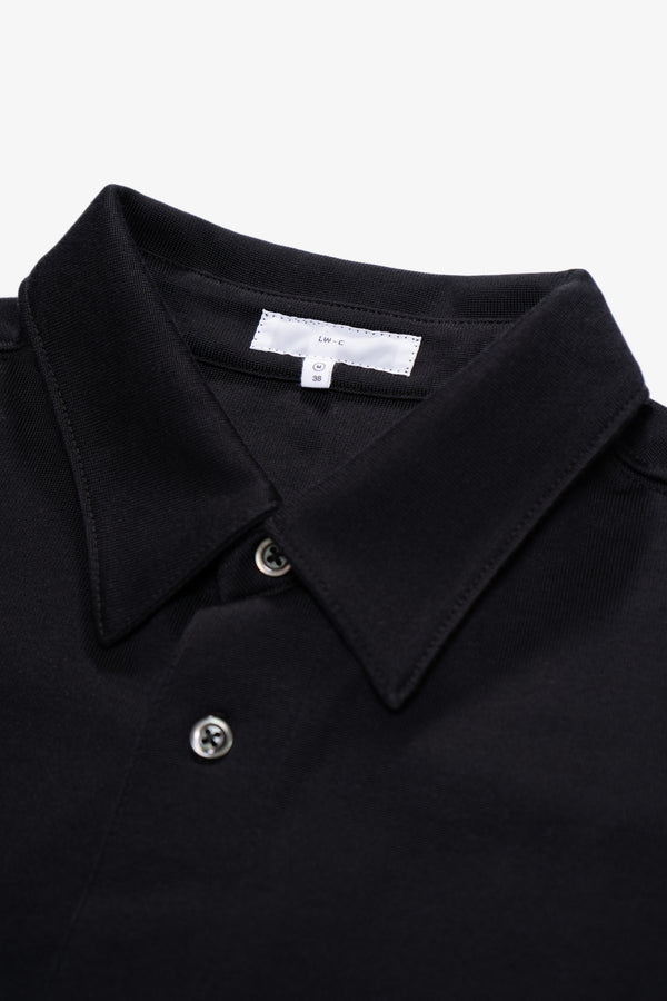 Lady White Co. L/S JERSEY BUTTON DOWN - BLACK