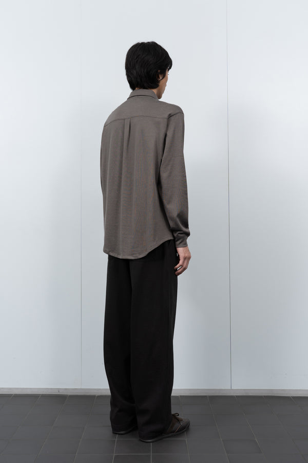 Lady White Co. L/S JERSEY BUTTON DOWN - GREY OLIVE