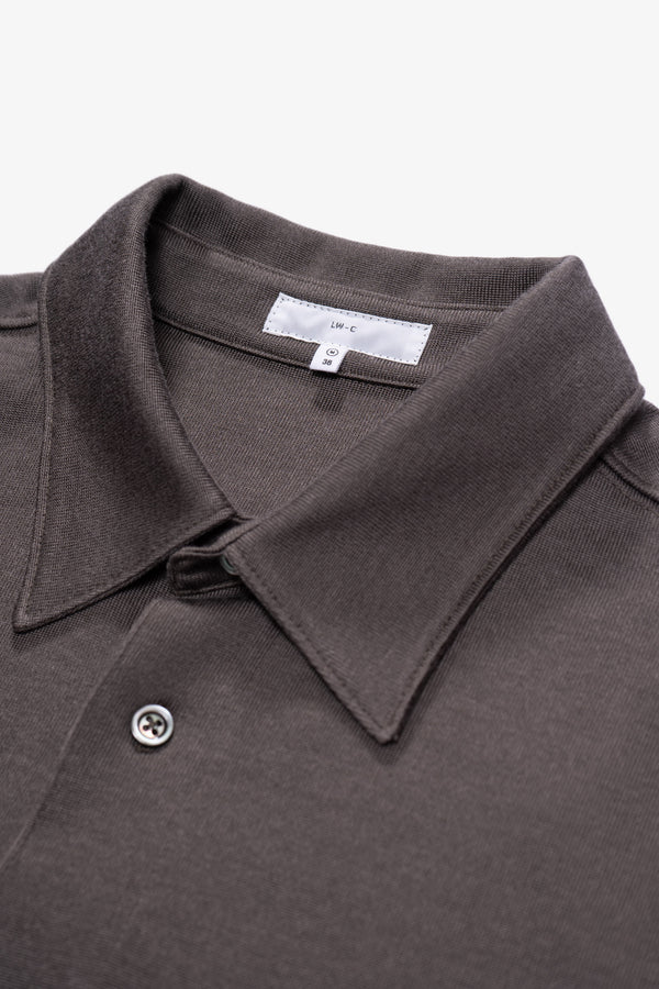Lady White Co. L/S JERSEY BUTTON DOWN - GREY OLIVE