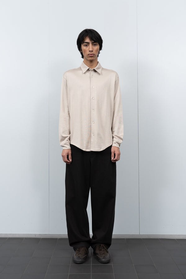 Lady White Co. L/S JERSEY BUTTON DOWN - OFF WHITE