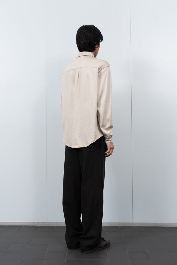 Lady White Co. L/S JERSEY BUTTON DOWN - OFF WHITE