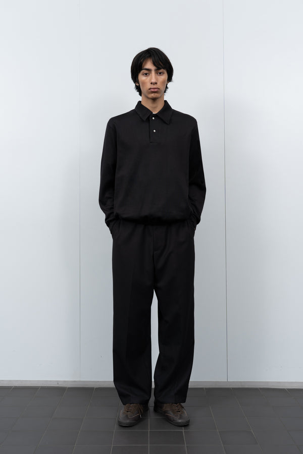 Lady White Co. L/S RICHMOND POLO - BLACK