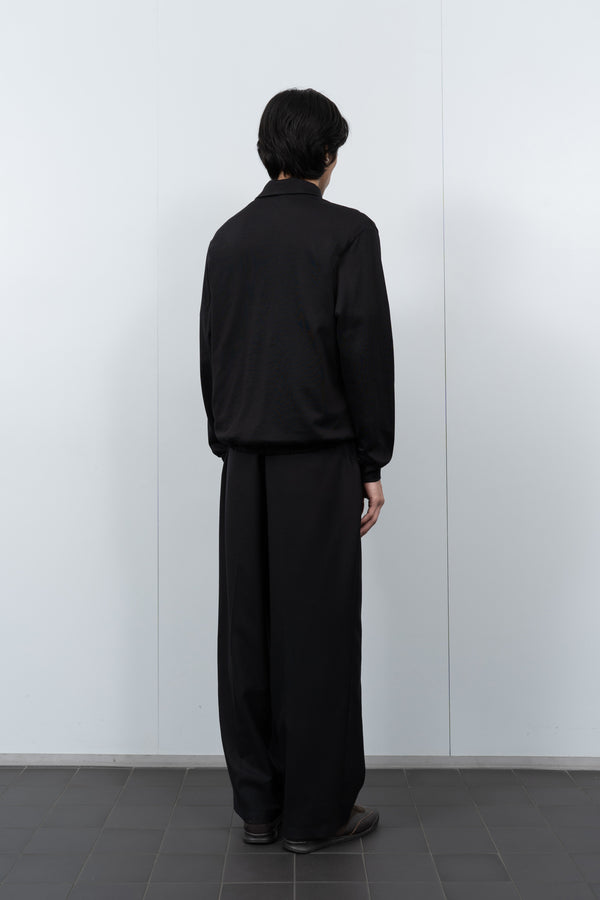 Lady White Co. L/S RICHMOND POLO - BLACK