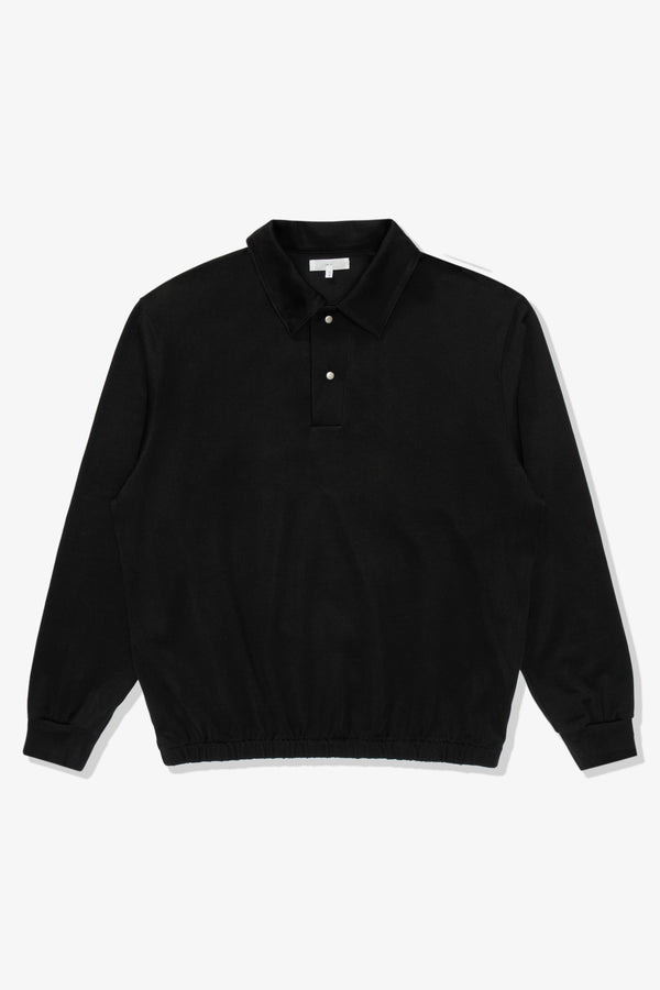 lady white co. L/S RICHMOND POLO - BLACK
