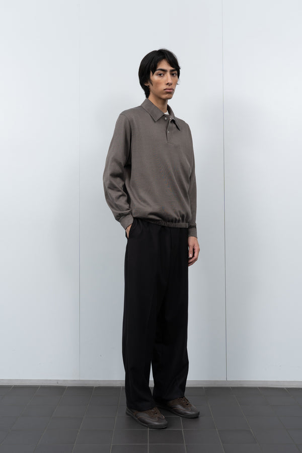 Lady White Co. L/S RICHMOND POLO - GREY OLIVE