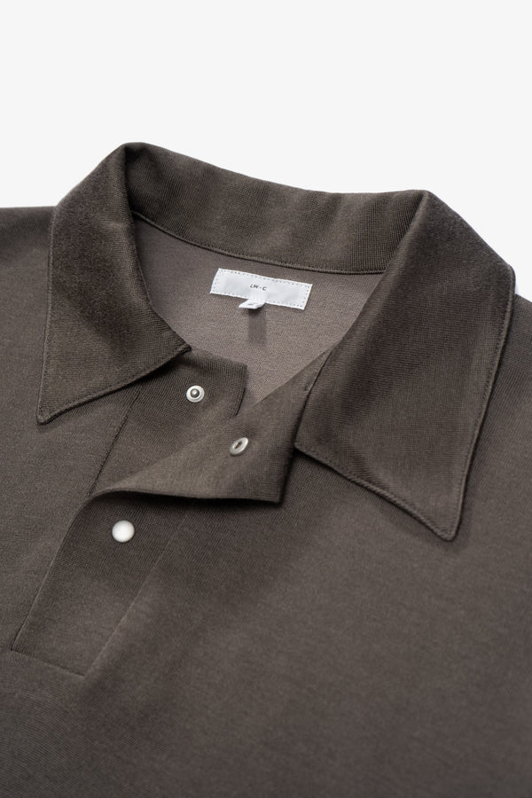 Lady White Co. L/S RICHMOND POLO - GREY OLIVE
