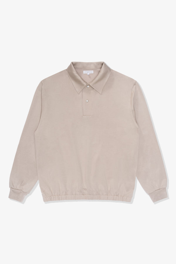 lady white co. L/S RICHMOND POLO - OFF WHITE