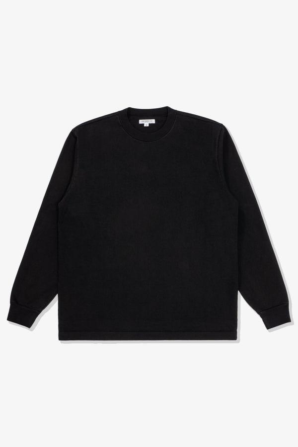 lady white co. L/S RUGBY T-SHIRT - BLACK