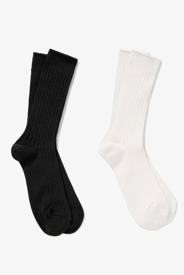 lady white co. LW - C SOCK 2-PACK - BLACK & WHITE