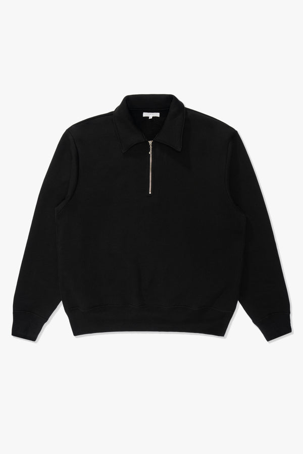 lady white co. QUARTER ZIP SWEATSHIRT - BLACK