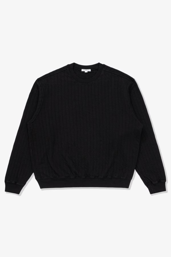 lady white co. QUILTED CREWNECK - BLACK