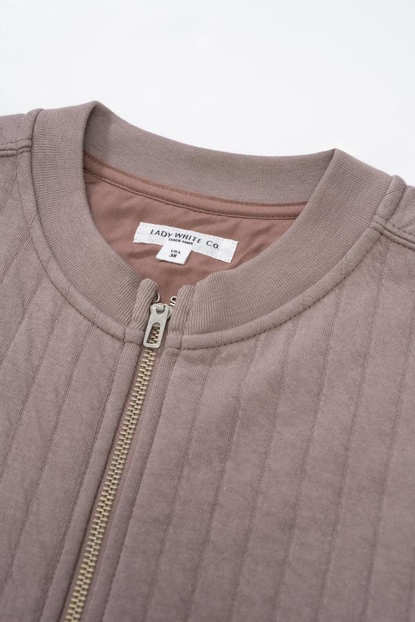Lady White Co. QUILTED ZIP UP - PALE PURPLE