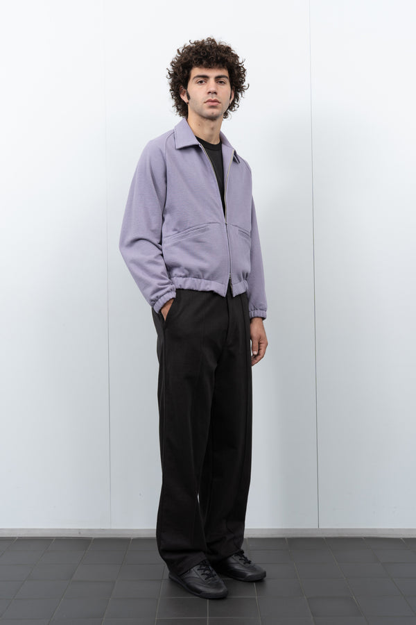 Lady White Co. TEXTURED COACH JACKET - LILAC GREY