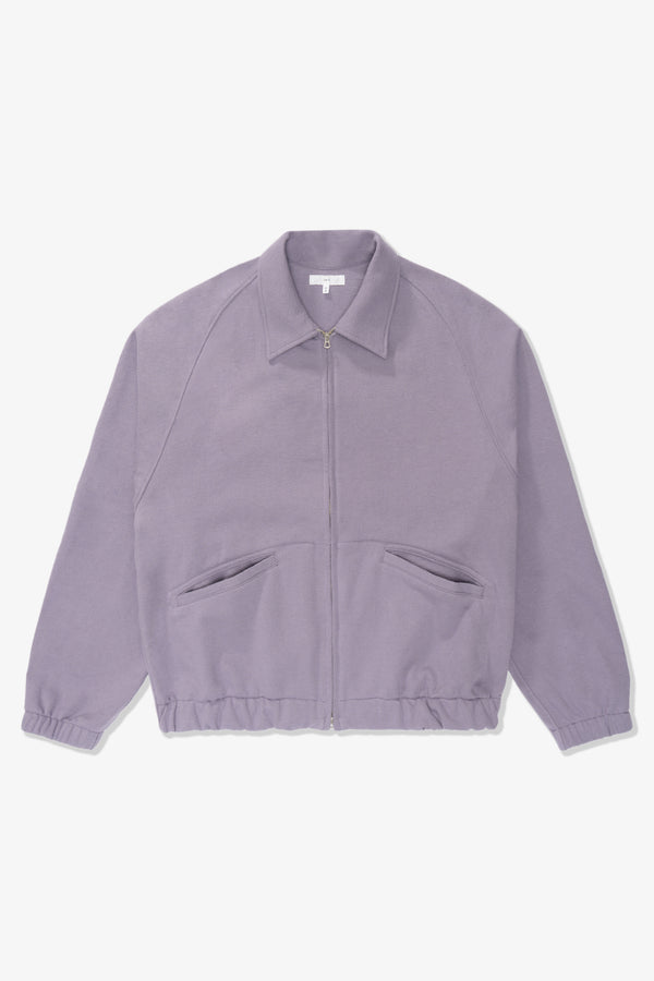 lady white co. TEXTURED COACH JACKET - LILAC GREY