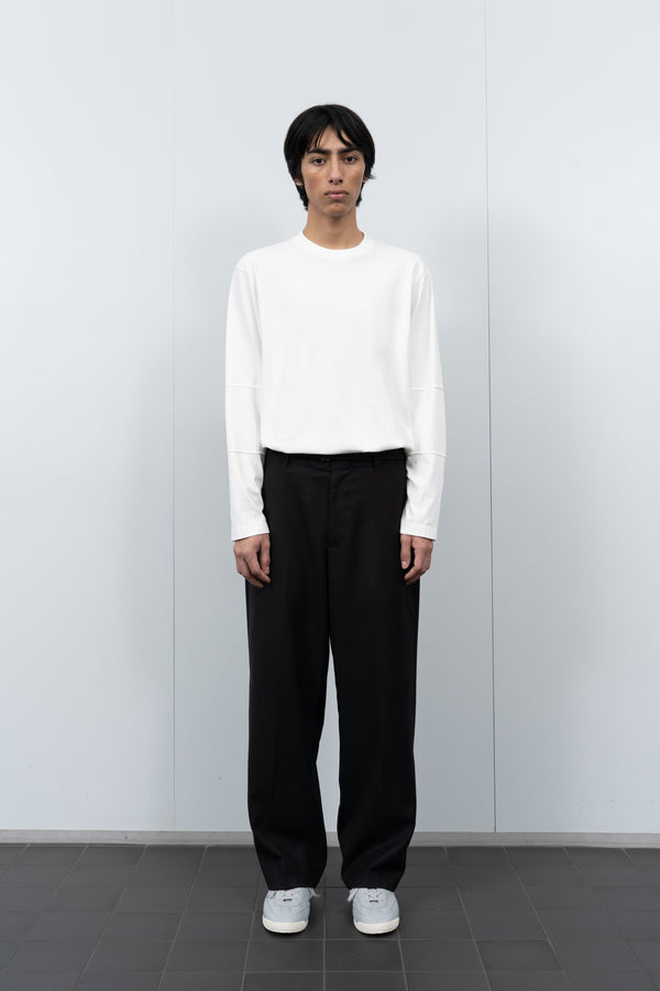 Lady White Co. TRIPANEL L/S T-SHIRT - WHITE