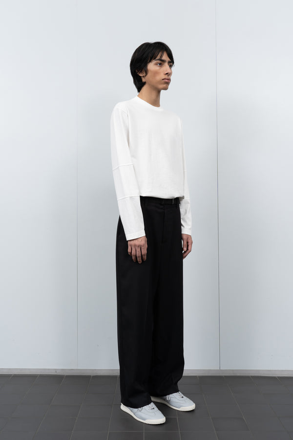 Lady White Co. TRIPANEL L/S T-SHIRT - WHITE