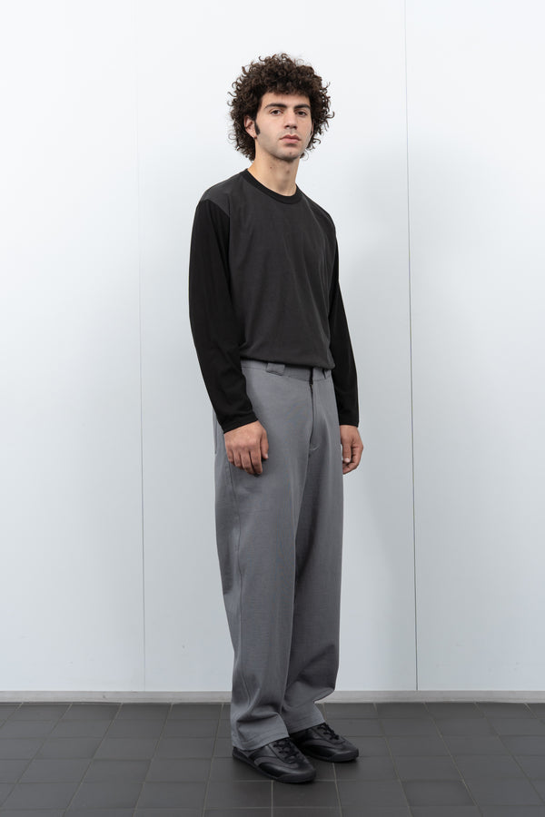 Lady White Co. TWO TONE L/S - PIGMENT CHARCOAL/BLACK