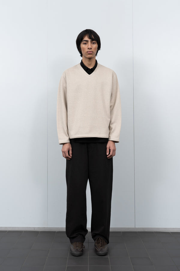 Lady White Co. V NECK SWEATER - SILK LINEN