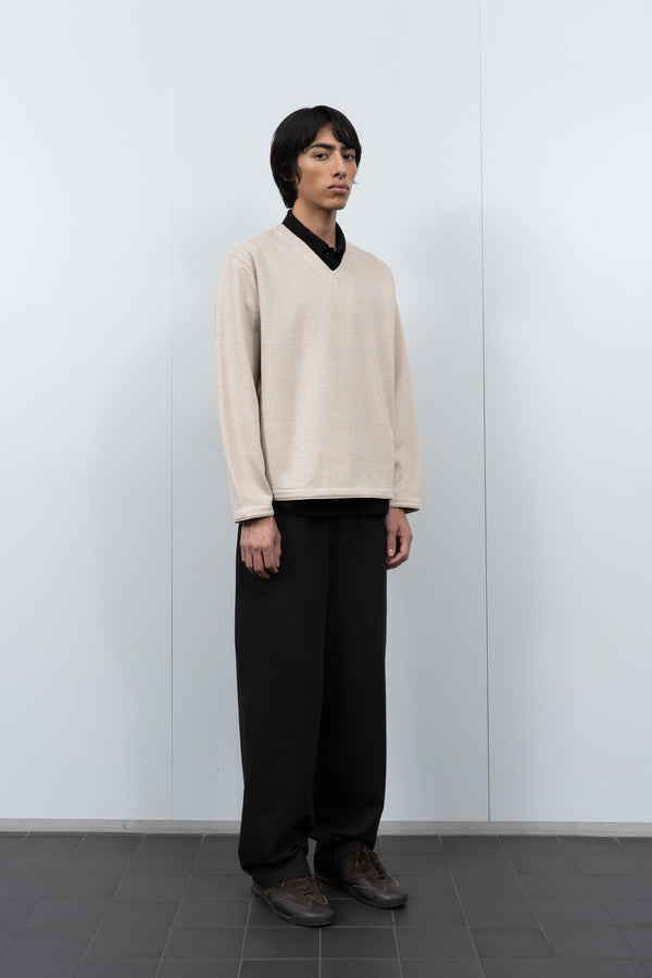 Lady White Co. V NECK SWEATER - SILK LINEN