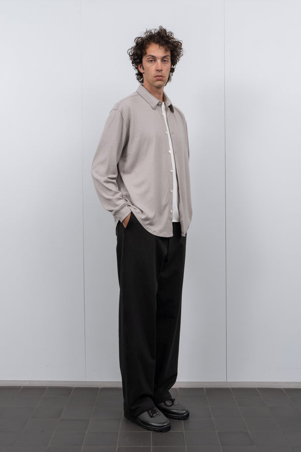 Lady White Co. WOOL BUTTON UP - SILVER