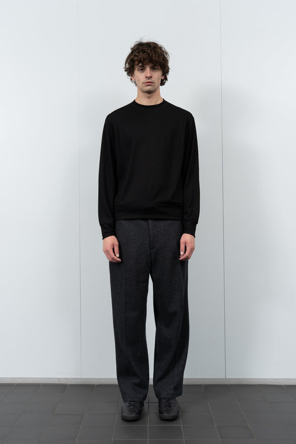 Lady White Co. WOOL JERSEY SWEATER - BLACK