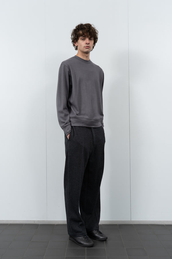 Lady White Co. WOOL JERSEY SWEATER - SLATE GREY