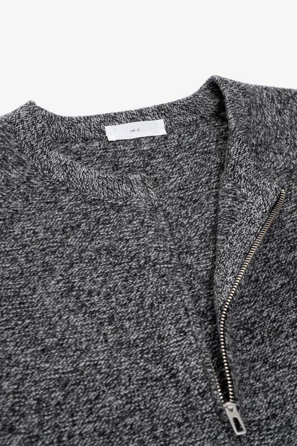 Lady White Co. WOOL LINK ZIP CARDIGAN - BLACK TWIST