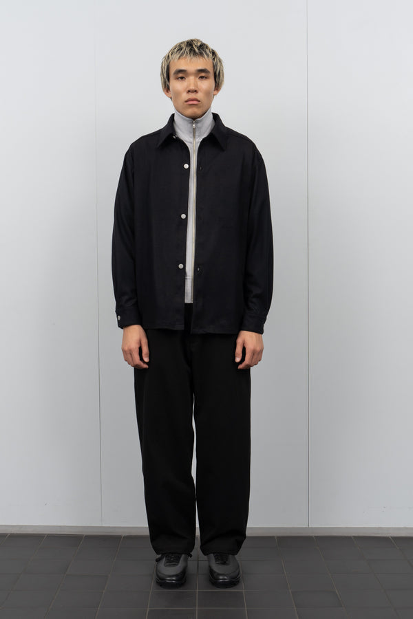 Lady White Co. WOOL OVERSHIRT - BLACK
