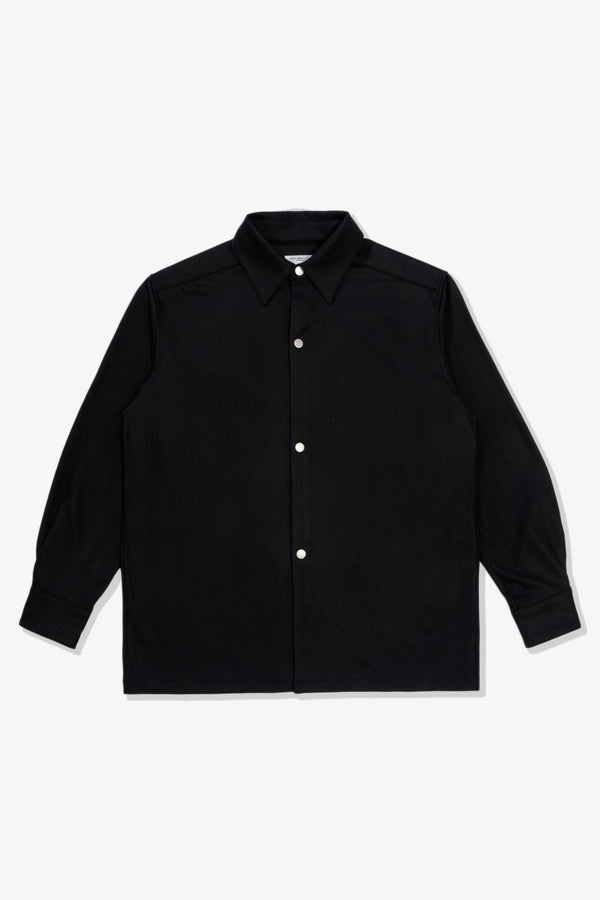 lady white co. WOOL OVERSHIRT - BLACK