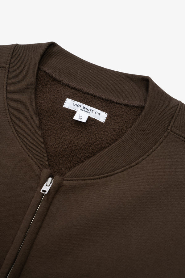 Lady White Co. ZIP CREW NECK - FIELD BROWN