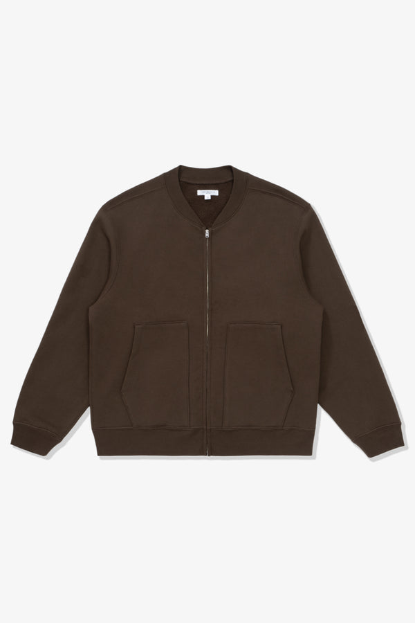 lady white co. ZIP CREW NECK - FIELD BROWN