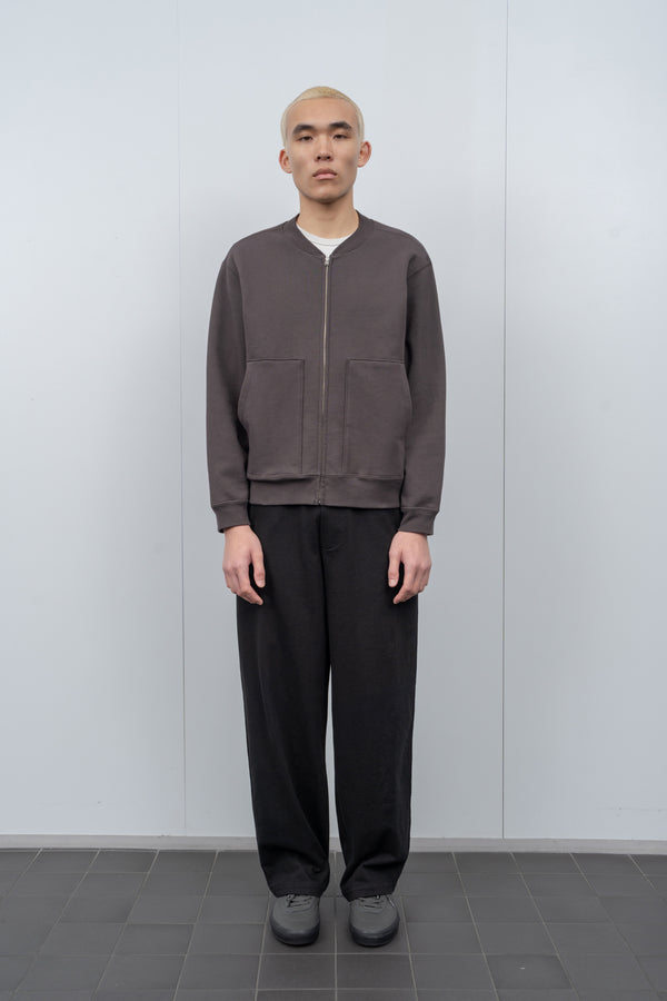 Lady White Co. ZIP CREW NECK - TIRE BLACK