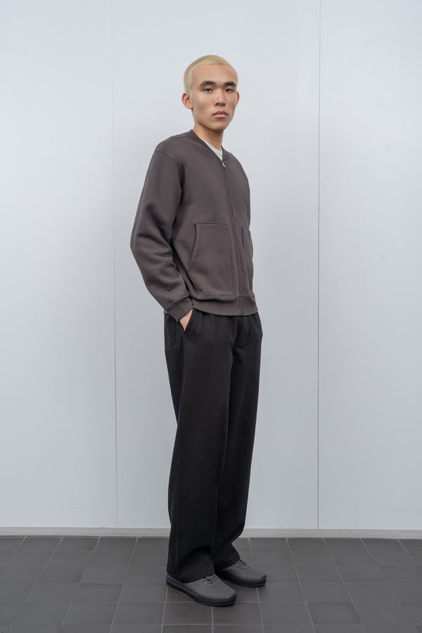 Lady White Co. ZIP CREW NECK - TIRE BLACK