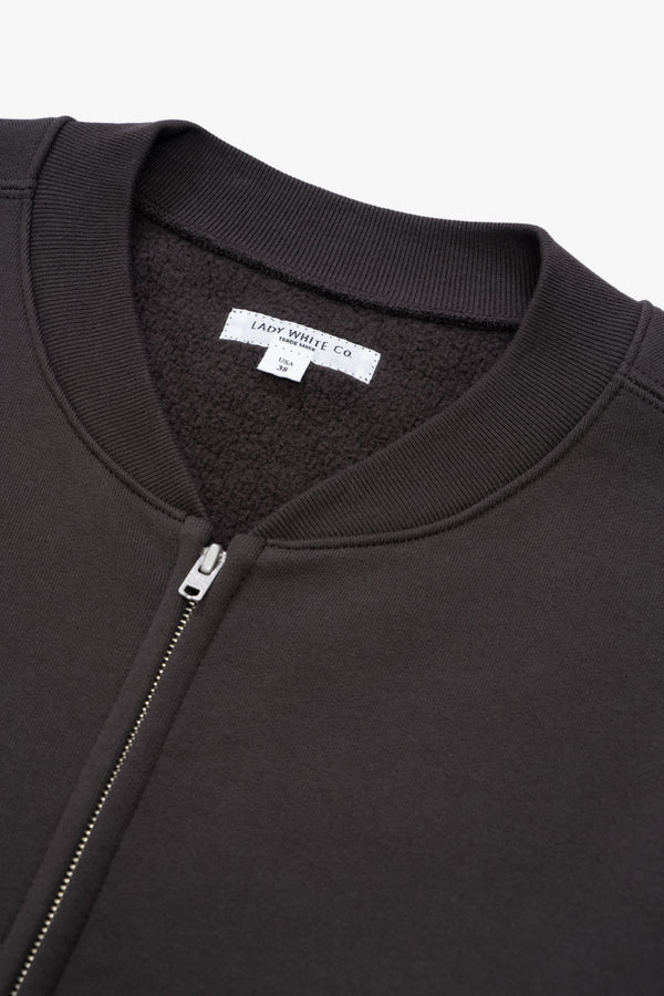 Lady White Co. ZIP CREW NECK - TIRE BLACK