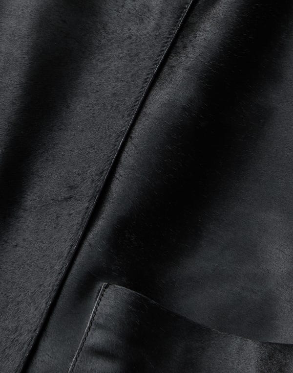 Lafayette148 Calf Hair Patch Pocket Collarless Jacket