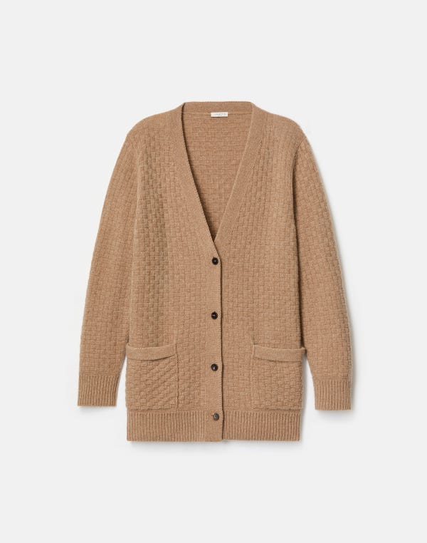 lafayette148 Cashmere Basket Stitch Pocket Cardigan