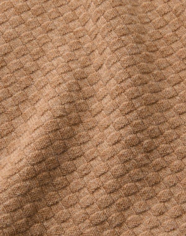 Lafayette148 Cashmere Basket Stitch Short Sleeve Sweater