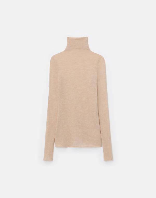 lafayette148 Cashmere Jersey Elongated Fitted Turtleneck
