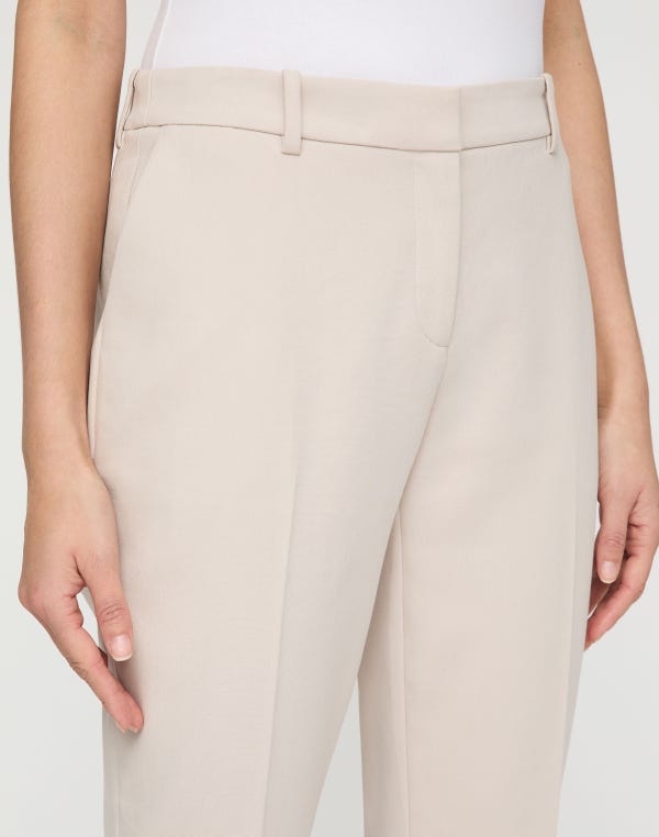 Lafayette148 Cotton Double Weave Twill Manhattan Cigarette Pant