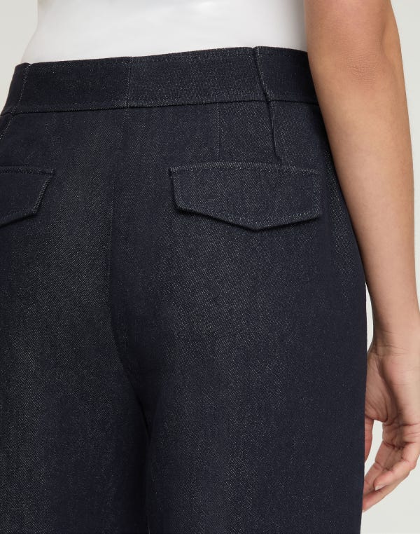 Lafayette148 Cotton-Linen Twill Charles Wide Leg Pant