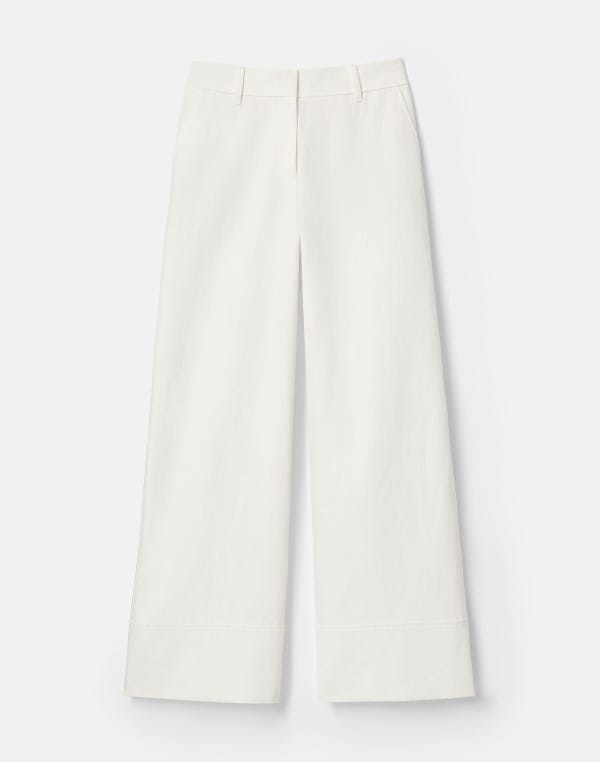 lafayette148 Cotton-Linen Twill Charles Wide Leg Pant