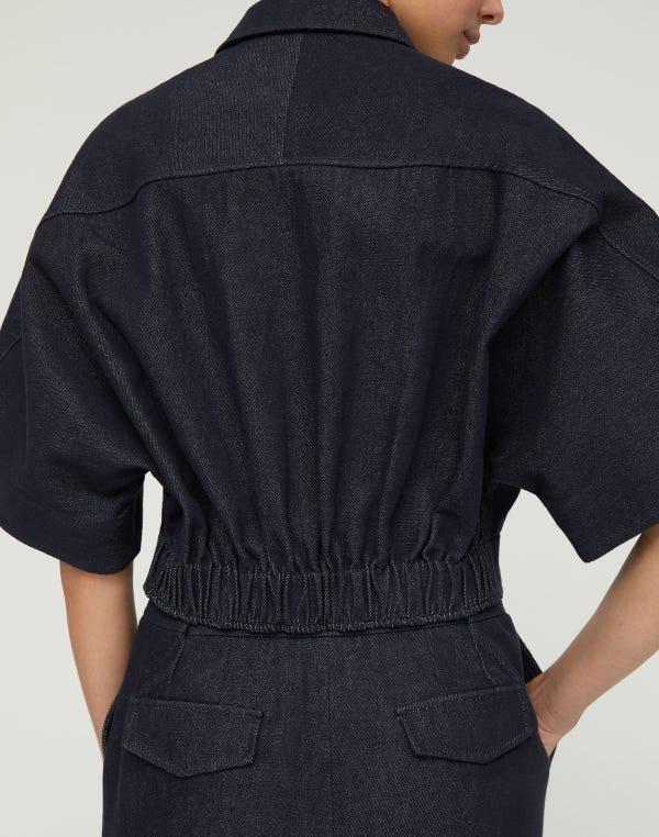 Lafayette148 Cotton-Linen Twill Kimono Sleeve Jacket