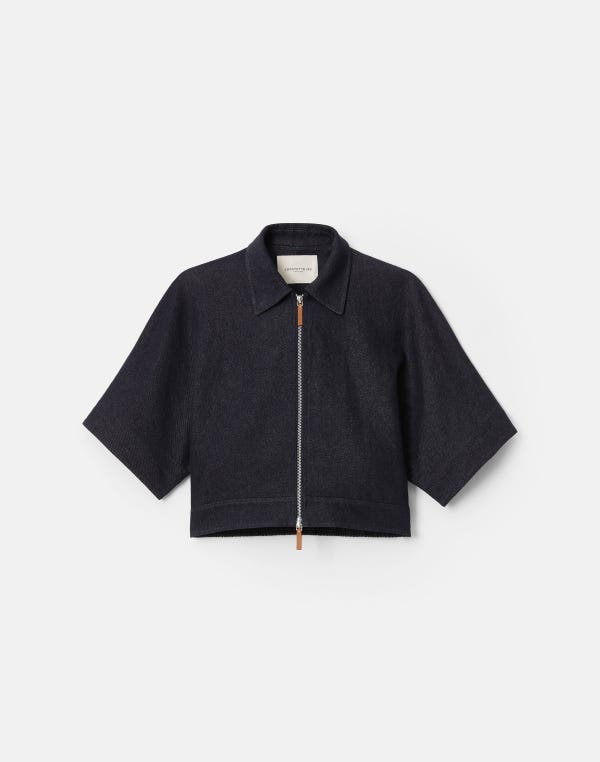 lafayette148 Cotton-Linen Twill Kimono Sleeve Jacket