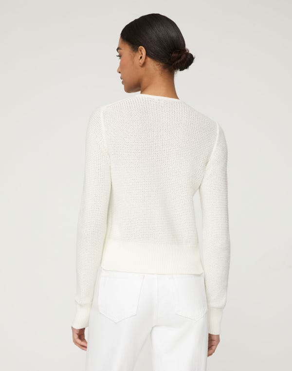 Lafayette148 Cotton-Silk Textured Stitch Zip Front Cardigan