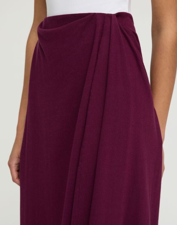 Lafayette148 Fine Cotton-Silk Asymmetric Knit Skirt