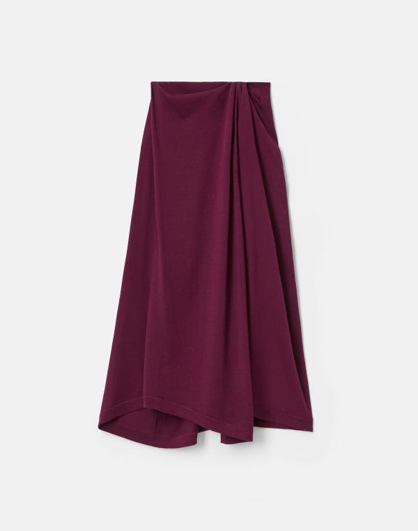 lafayette148 Fine Cotton-Silk Asymmetric Knit Skirt