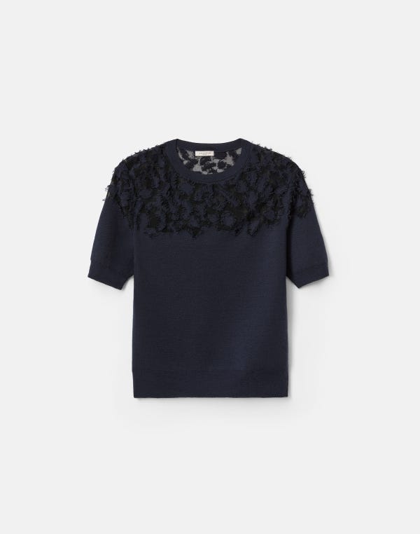 lafayette148 Fine Gauge Cashmere Sheer Jacquard Pullover