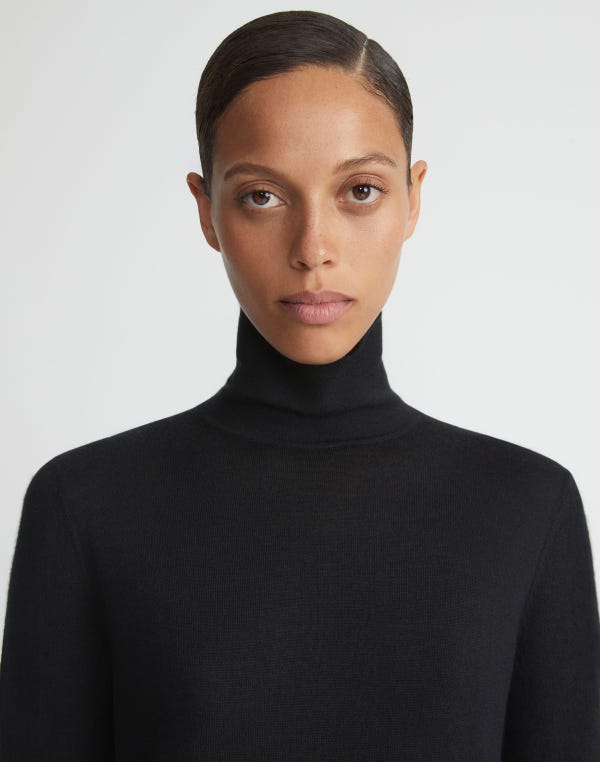 Lafayette148 Fine Gauge Cashmere Stand Collar Sweater