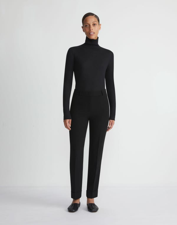 Lafayette148 Fine Gauge Cashmere Stand Collar Sweater